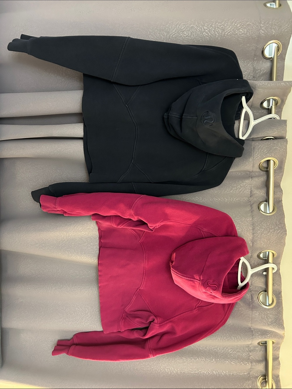 Navy and Magenta LuLu Lemon hoodies